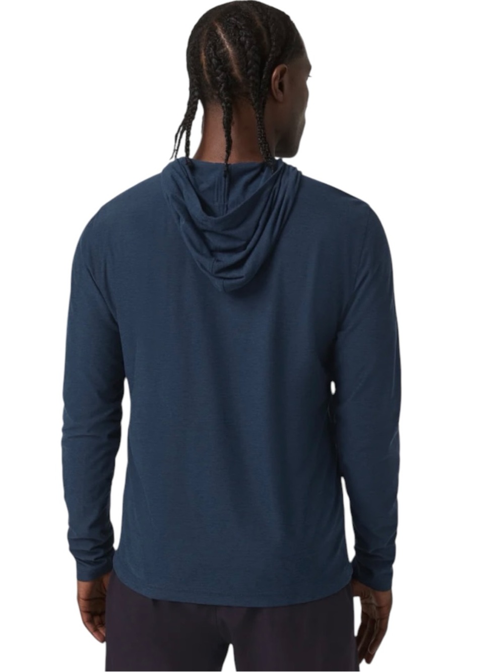 Vuori Strato Tech Hoodie Lightweight Long Sleeve in Navy Heather - Picture 2 of 8